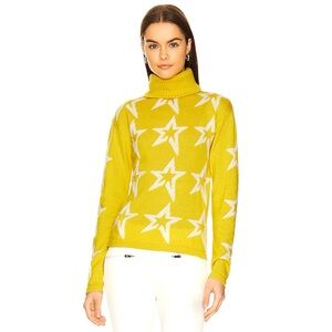 Perfect Moment yellow merino wool star turtlneck sweater